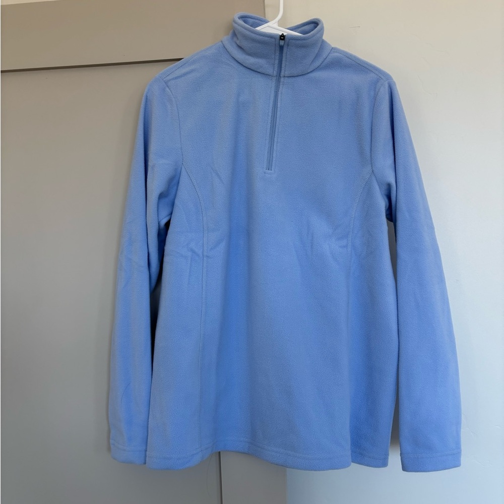 Lands' End Sky Blue Fleece Quarter Zip Size Small